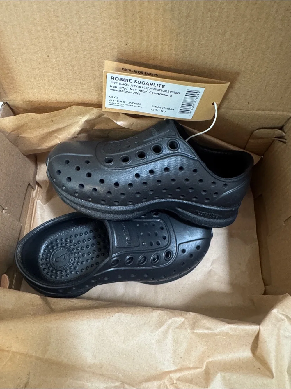 Native Baby Size 5 Robbie Sugarlite Slip-On Clog in Black